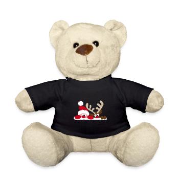 Es ist Weihnachten: Rentier und Weihnachtsmann - Teddy - Schwarz - Vorne