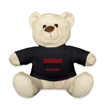 Putzfrau Haushalt Spruch Reinigungskraft Geschenk - Teddy - Schwarz - Vorne