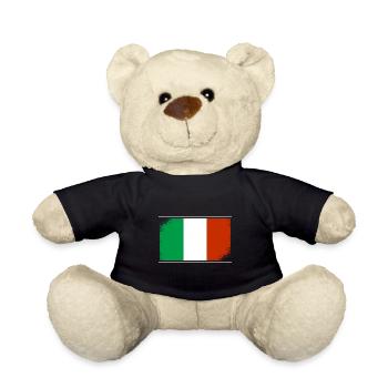 Drapeau de l’Italie Vintage Drapeau italien Look vieilli - Nounours - noir - Devant