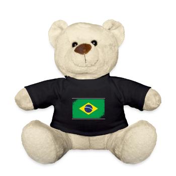 Drapeau du Brésil Drapeau de l’Amérique du Sud - Nounours - noir - Devant