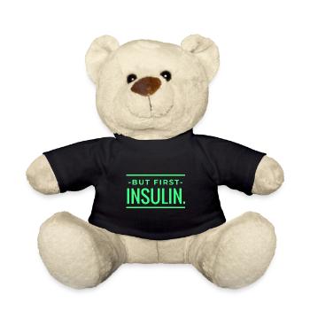 Diabetes Insulin Spruch Witzig Lustig Geschenkide - Teddy - Schwarz - Vorne