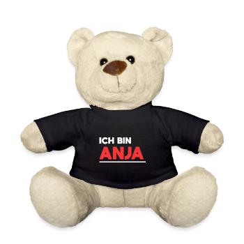 Anja Name Spruch für stolze Anjas - Teddy - Schwarz - Vorne