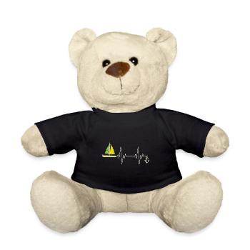 Sea Captain Gift Sail Boat Heartbeat Boat Sailing - Teddy - Schwarz - Vorne