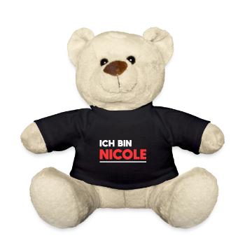 Nicole Name Spruch für stolze Nicoles - Teddy - Schwarz - Vorne