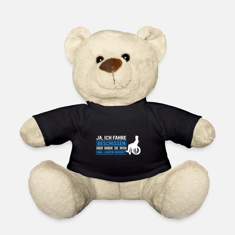 Rollstuhlfahrer Rollstuhl Spruch Geschenkidee Roll - Teddy - Schwarz