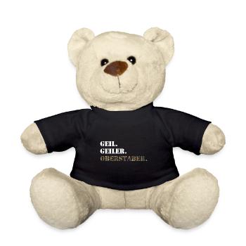 Geil. Geiler. Oberstaber. Bundeswehr Soldat - Teddy - Schwarz - Vorne