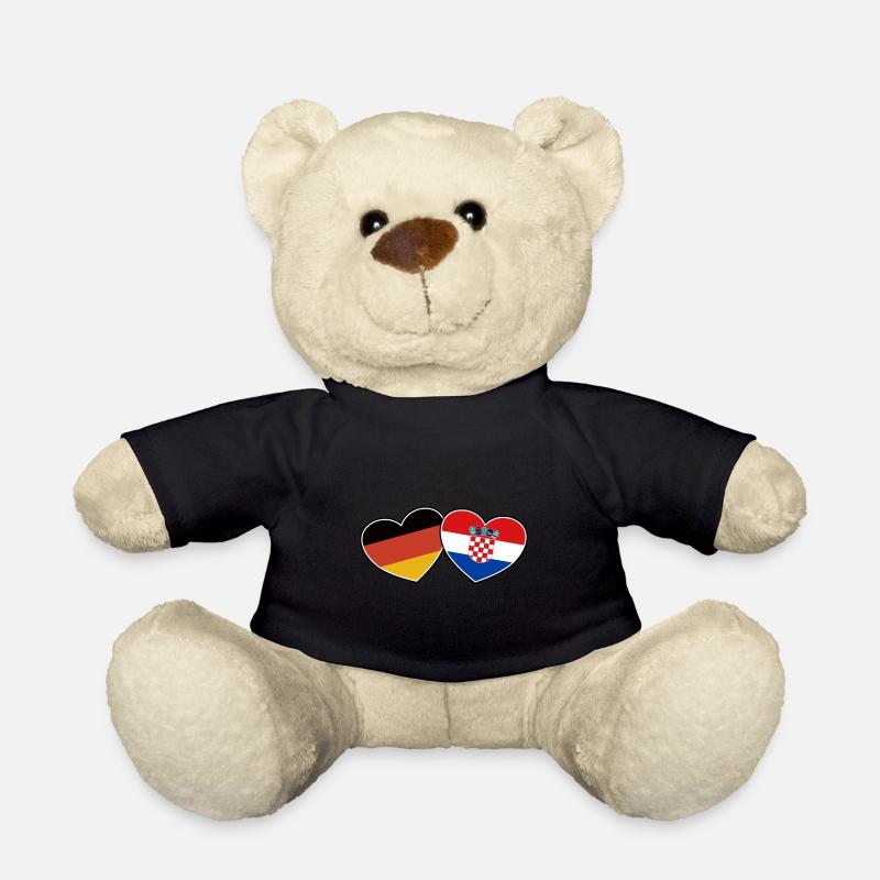 Deutsch Kroatische Freundschaft - Geschenk - Teddy - Schwarz