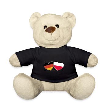 German Polish Friendship - Gift - Teddy Bear - black - Front