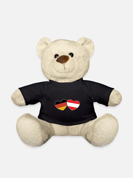 Deutsch Österreichische Freundschaft - Geschenk - Teddy - Schwarz