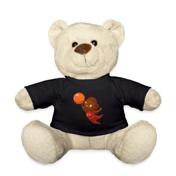 Basketball Kindermotiv Kinder Mädchen Geschenk - Teddy - Schwarz - Vorne