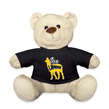 Lama No Problamma Wortspiel Lustig Witz Geschenk - Teddy - Schwarz - Vorne
