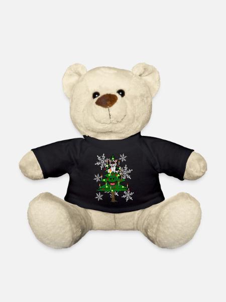 Cats Christmas Christmas Santa Xmas Christmas tree - Teddy Bear - black