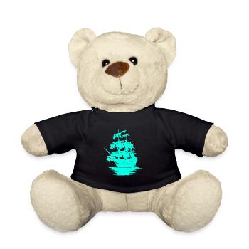 Sailing Ship Seafaring Fantasy Maritime Dinghy - Teddy Bear - black - Front