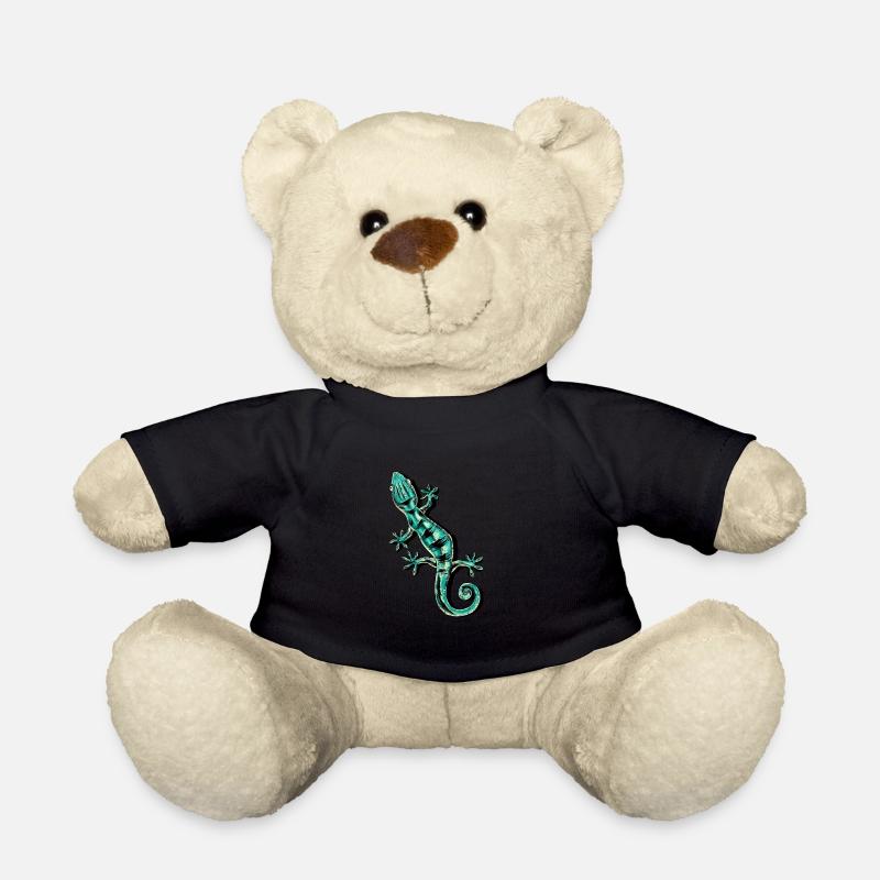 Gecko Motive Gekko Geschenkidee Geckos Echse Asien - Teddy - Schwarz