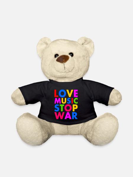 Love music stop war - Teddy - Schwarz