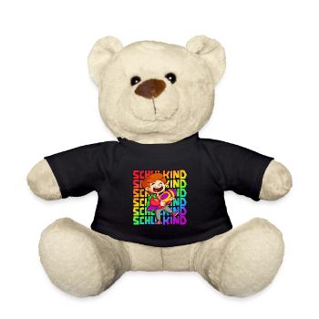 Einschulung Junge 1. Klasse Schulkind - Teddy - Schwarz - Vorne