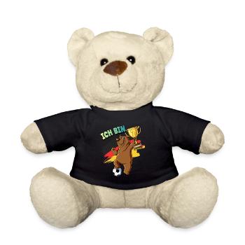 7. Geburtstag Ich bin 7 Jahre Fußball Junge - Teddy - Schwarz - Vorne