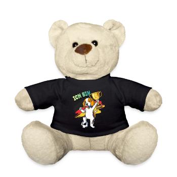 5. Geburtstag Ich bin 5 Jahre Fußball Junge - Teddy - Schwarz - Vorne
