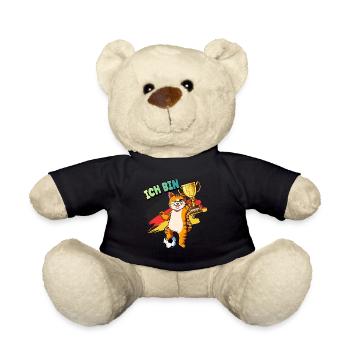 4. Geburtstag Ich bin 4 Jahre Fußball Junge - Teddy - Schwarz - Vorne