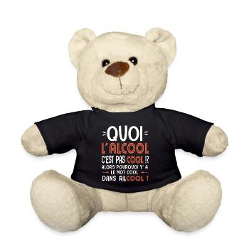 lalcool c est pas cool pourquoi y'a le mot cool - Nounours - noir - Devant
