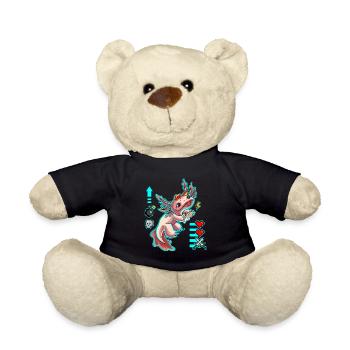 Gamesolotl Axolotl Gamer Molche Gamerin Gaming - Teddy - Schwarz - Vorne