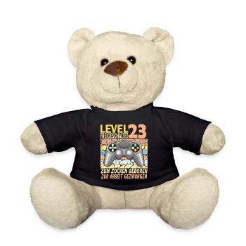 23. Geburtstag Gamer zur Arbeit gezwungen - Teddy - Schwarz - Vorne