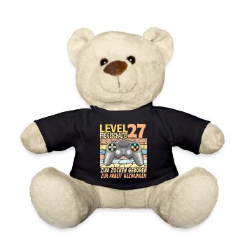 27. Geburtstag Gamer zur Arbeit gezwungen - Teddy - Schwarz - Vorne
