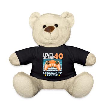 40. Geburtstag Gamer zocken Geburtstjahr 1983 - Teddy - Schwarz - Vorne