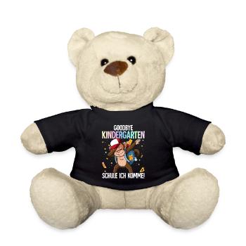 Goodbye Kindergarten Schule Ich Komme Einschulung - Teddy - Schwarz - Vorne
