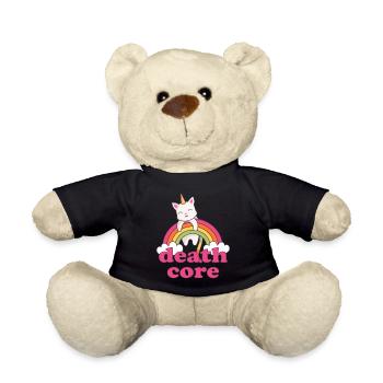 Lustig Deathcore Einhorn Katze Regenbogen Metal - Teddy - Schwarz - Vorne
