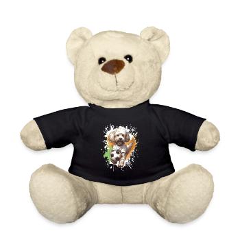 Poodle Dog Soccer Sports Team - Teddy Bear - black - Front