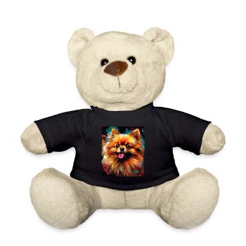 Pomeranian Hund Portrait - Teddy - Schwarz - Vorne
