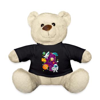 4 Birthday Space Space Astronaut 4 Years - Teddy Bear - black - Front
