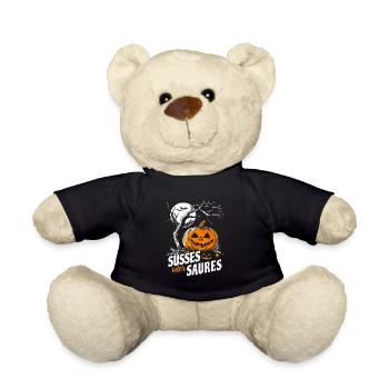 Halloween Kürbis - Süßes oder Saures - Teddy - Schwarz - Vorne