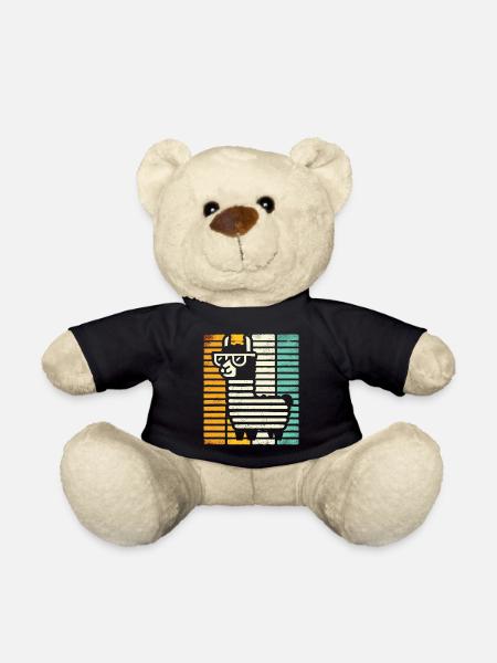 Retro Lama Alpaka mit Sonnenbrille Comic Kunst - Teddy - Schwarz