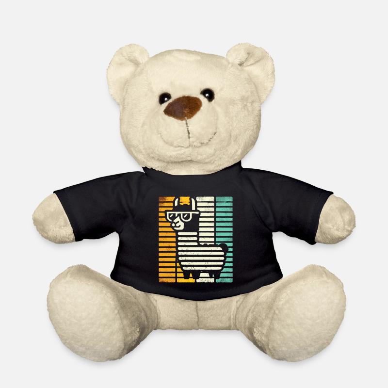 Retro Lama Alpaka mit Sonnenbrille Comic Kunst - Teddy - Schwarz