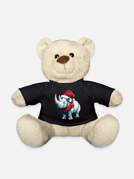 Rhinos Christmas - Teddy Bear - black