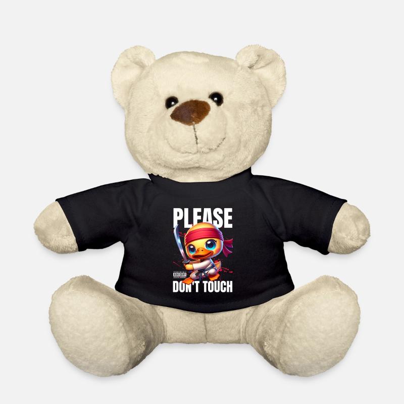 Please don't tough Duck Karate Ninja - Teddy Bear - black