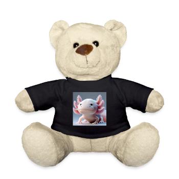 Cute Axolotl – Funny Water Creature - Teddy Bear - black - Front