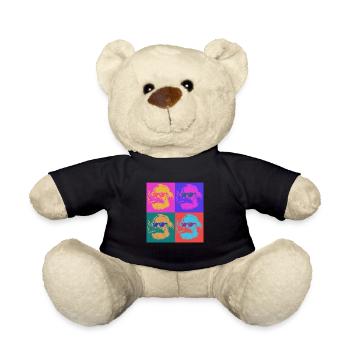 Karl Marx - cool mit Zigarre - Warhol Stil - Teddy - Schwarz - Vorne
