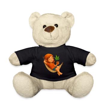 Zwergin in Hängematte mit Cannabispflanze - Teddy - Schwarz - Vorne