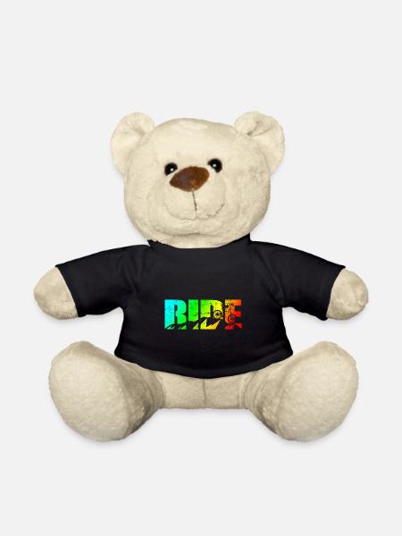 MTB Spruch RIDE Mountainbike Downhill - Teddy - Schwarz