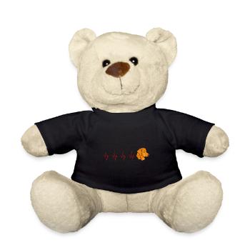 Labrador Retriever Heartbeat Funny - Teddy Bear - black - Front
