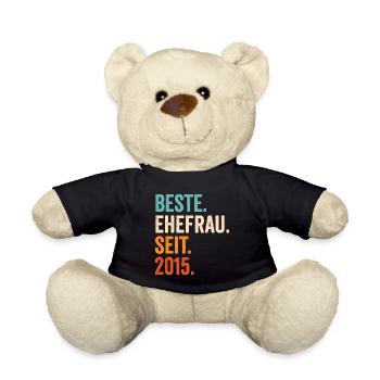 Beste Ehefrau Seit 2015 6. Hochzeitstag 6 Jahre - Teddy - Schwarz - Vorne