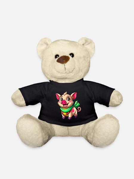 Cheerful piggy - Teddy Bear - black