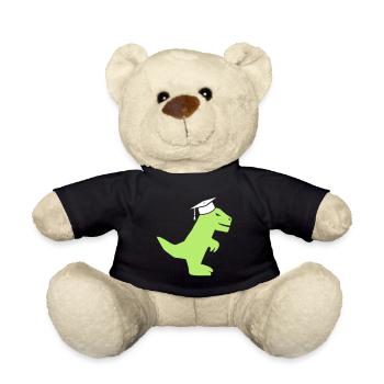 T-Rex Dinosaurier mit Doktorhut Promotion, Examen - Teddy - Schwarz - Vorne