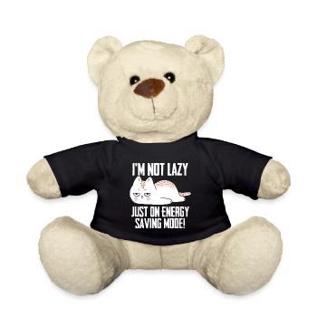 Lazy Cat - Im Not Lazy Just On Energy Saving Mode - Teddy Bear - black - Front
