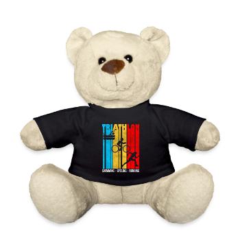Triathlon, Triathlon, Triathlon Humor - Teddy - Schwarz - Vorne