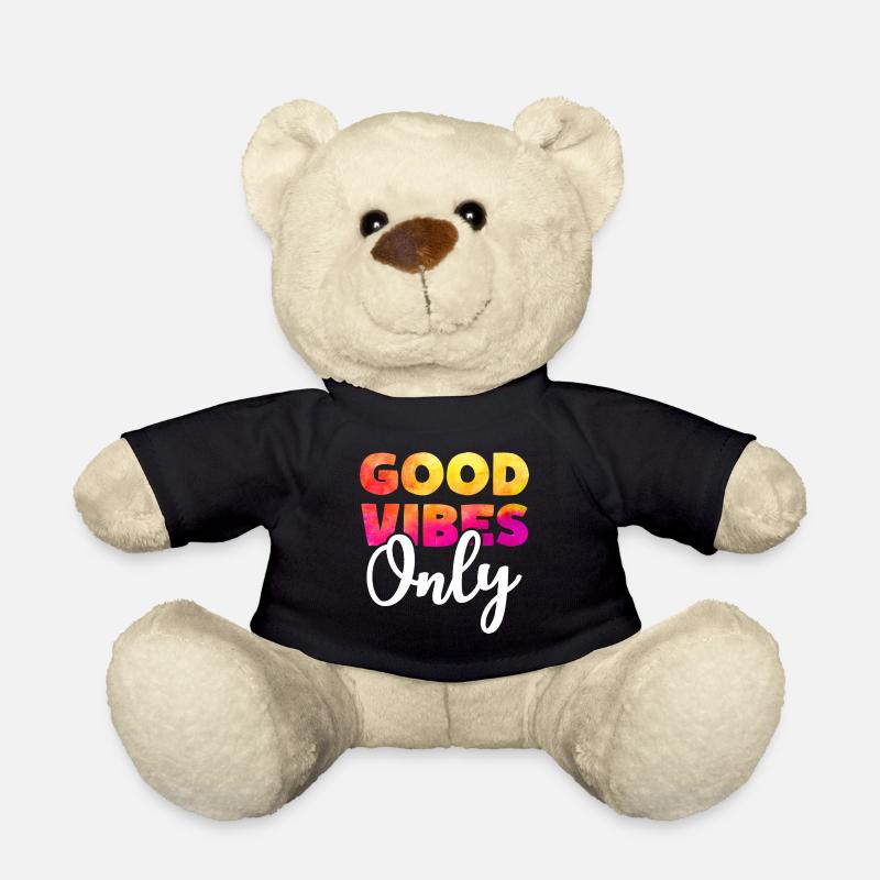 GOOD VIBES ONLY Positive Happy Motto - Teddy - Schwarz