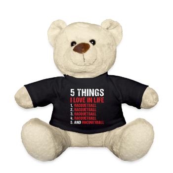 Sport 5 choses que j’aime dans la vie Racquetball - Nounours - noir - Devant